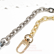 手机壳链条银色浅金色，8mm金属链扁o形提手链，装饰链条小包包带链