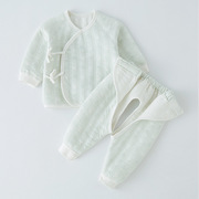 宝宝秋冬新生儿婴幼儿两件套男女宝宝保暖0-3月和服内衣套装
