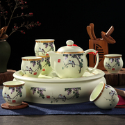 景德镇茶具泡茶套装家用整套双层茶壶耐热茶盘茶杯陶瓷功夫茶具