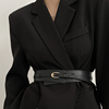腰带女士2023高级感装饰连衣裙配西装，外套时尚宽腰封皮带黑色