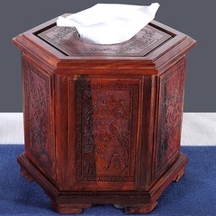 红木纸巾筒卷纸筒圆形大红酸枝纸筒盒客厅桌面实木圆筒纸巾盒中式