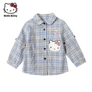 Hello Kitty童装女童春夏女童长袖衬衫两用式衬衫长袖短袖