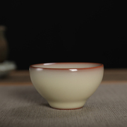 龙泉哥窑青瓷猪油冻茶杯陶瓷主人杯功夫茶具叶金炼手工品茗杯中式