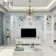 洛可可电视背景墙壁纸客厅卧室床头五宫格装饰背景墙布3D花卉壁画