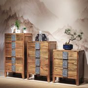 高档实木复古三四五斗柜抽屉收纳装饰边柜简约艺术中式过道做旧储