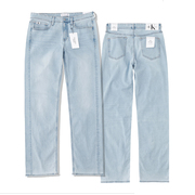 阿瞳牛社 CalvinKlein男士水洗磨白牛仔裤休闲宽松柔软猫须直筒裤