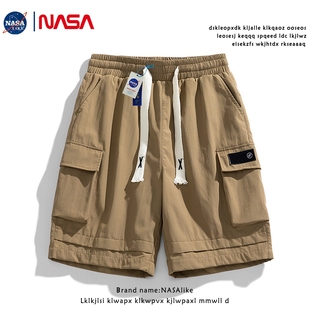 NASA联名大码胖子短裤男夏季宽松工装裤男加肥加大休闲五分裤