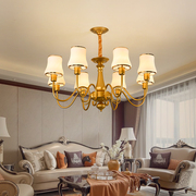 美式客厅吊灯轻著仿铜金色，灯欧式灯具，现代简约创意卧室灯餐厅灯饰