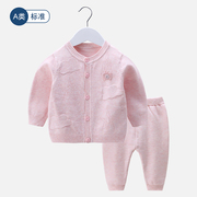 2024宝宝毛线衣(毛线衣，)套装针织开衫婴儿衣服，男女小童上衣精梳棉春秋外套