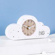 台式座钟摆钟静音钟表桌面家用创意云朵可爱床头，儿童房时钟摆件