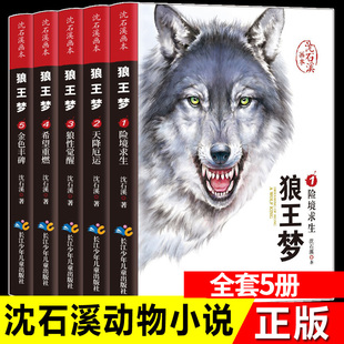 狼王梦正版全套5册 沈石溪动物小说画本系列三四五六年级小学生课外阅读书籍必读6-15岁儿童文学故事书畅销读物沈石溪的书