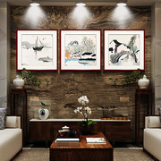 吴冠中水墨画新中式现代客厅，装饰画餐厅饭厅挂画卧室，壁画中国风