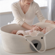 ins纯棉手提婴儿篮手提篮轻便携式婴儿外出睡篮创意婴儿床