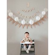 木质数字HAPPY BIRTHDAY简约日韩风儿童生日周岁装饰布置小红书