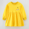 女童黄色长袖连衣裙宝宝秋季童装儿童，纯棉圆领洋气公主裙t恤裙子8