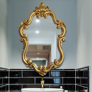时尚巴洛克欧式镜壁挂镜子，浴室镜酒店镜玄关，镜卫浴镜卫生间装饰镜