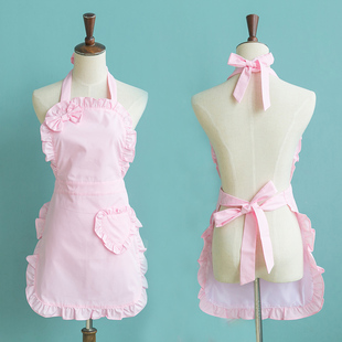 围裙可爱日系家用厨房粉色公主女仆韩版时尚性感裙子防水防油欧式