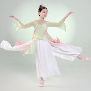 古典舞蹈服女儿童中国舞，练功服飘逸纱衣民族舞，扇子舞伞舞表演服装