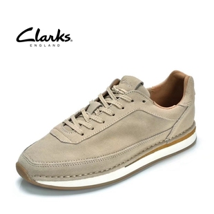 clarks其乐男士休闲鞋真皮，系带户外运动鞋透气板鞋craftrunlace
