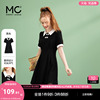 mc2针织polo裙夏新中式盘扣设计连衣裙小个子时尚气质小黑裙