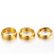 沙金戒指男女结婚情侣一对款，越南镀金仿假黄金，对戒简约尾戒指