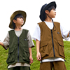男童夏季工装外套儿童户外夹克马甲外套山系童装嘻哈街舞宽松上衣
