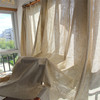 外贸 亚麻窗帘成品遮光麻布可定制落地挂钩式穿杆书房卧室客