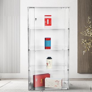 亚克力展示柜有机玻璃塑料乐高玩具模型透明柜带锁展示架收纳