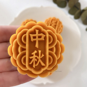 50g中秋传统流心五仁莲蓉豆沙绿豆糕点广式冰皮月饼模具6件套