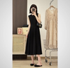 黑色高端精致连衣裙2024女赫本风显瘦背心长裙，质感高级感
