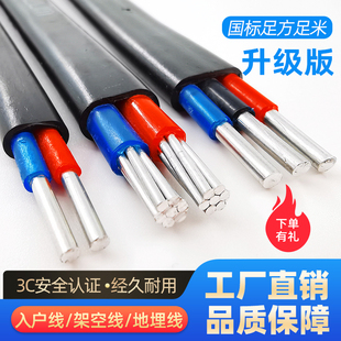 国标2芯3芯电缆线铝芯家用户外电线2.546101625平方铝线护套
