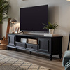 美式全实木电视柜茶几组合黑色，轻奢简约现代小户型，落地柜客厅家用