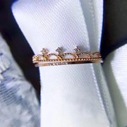 18k玫瑰金钻石(金钻石，)戒指时尚甜美小清新蕾丝花边一款多戴女士戒指