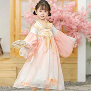 2024春秋女童中国风古装，襦裙复古儿童节日，礼服套裙长袖汉服