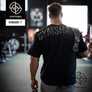 GYMSHARK POWER T-SHIRT男运动健身宽大T恤OVERSIZE字母短袖