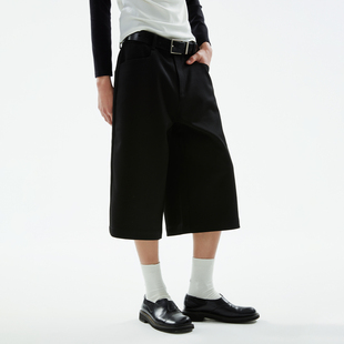 funkyfun设计感纯色廓形西装，七分裤男女时髦百搭休闲复合西裤短裤