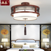 新中式吊灯实木餐厅卧室灯具圆形茶室包间玄关走廊过道阳台吸顶灯