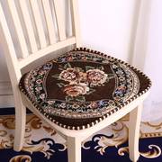 欧式雪尼尔加厚记忆棉餐椅垫可拆洗田园布艺餐桌椅子坐垫现代简约