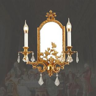 欧式镜前壁灯全铜卫生间，梳妆台奢华水晶，蜡烛灯法式卧室别墅