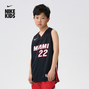 Nike耐克儿童迈阿密热火队NBA大童男童速干球衣夏HJ7790