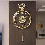 纳什新中式轻奢壁挂钟客厅创意石英钟表挂墙壁上装饰时钟简约挂表