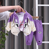 童装2023儿童春装套装1一2岁女童休闲运动服女宝宝卫衣三件套