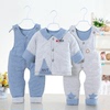 婴儿棉衣套装加厚冬季3-6月新生衣服棉袄，0-1岁男女宝宝冬装三件套