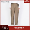 TRENDIANO2022年休闲裤男裤子宽松工装潮牌帅气设计感长裤