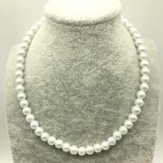 8mm仿珍珠项链女短玻璃珍珠白色圆珠子饰品小礼物配饰锁骨链颈链