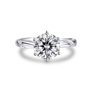 pt950铂金六爪钻戒女士，款群镶订婚求婚结婚戒指，女送女友情人礼物