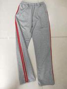 订做纯棉中小学生男女校服长裤浅灰色大红条两道杠休闲运动校裤子