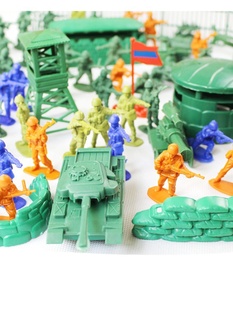 二战兵人模型套装八路军塑料，玩具小士兵美军儿童，打仗小兵沙盘场景