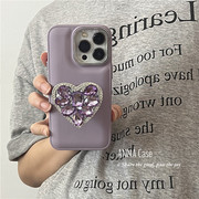 annacase高级感浪漫奢华紫色钻石支架适用苹果14promax手机壳iphone15小众，12pro11全包13防摔保护套xr女
