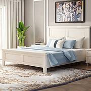 实木双人床现代简约家用床架1.5主卧1.8米美式创意时尚大床田园风